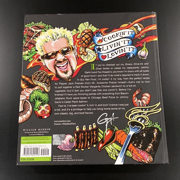 Guy Fieri Food: Cookin’ It, Livin’ It, Lovin’ It - Hardcover Cookbook - Picture 2 of 7